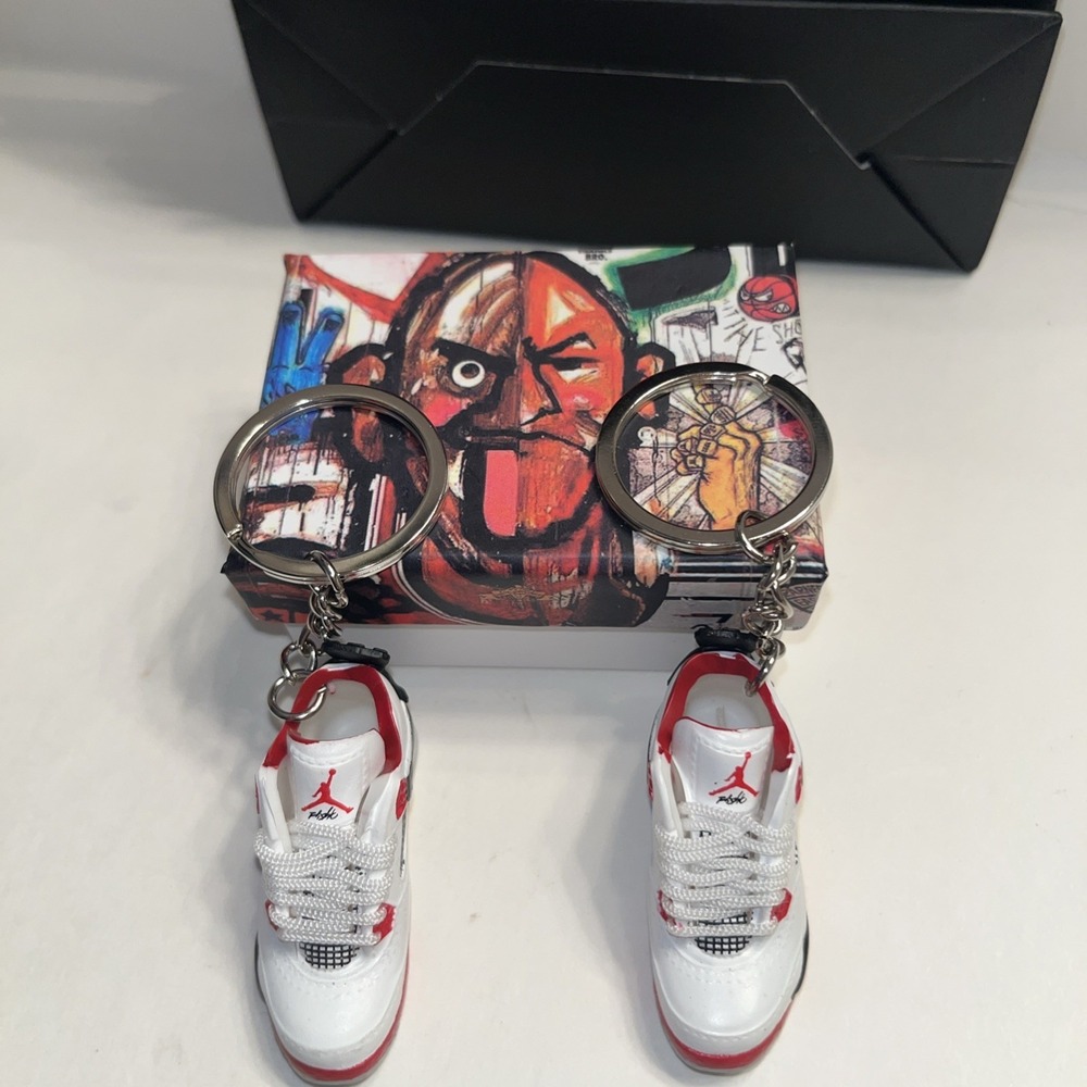 Nike Customized Air Jordan Mini 3D Sneaker‎ Pair  Key Chains With Box And Bag - Picture 4 of 5